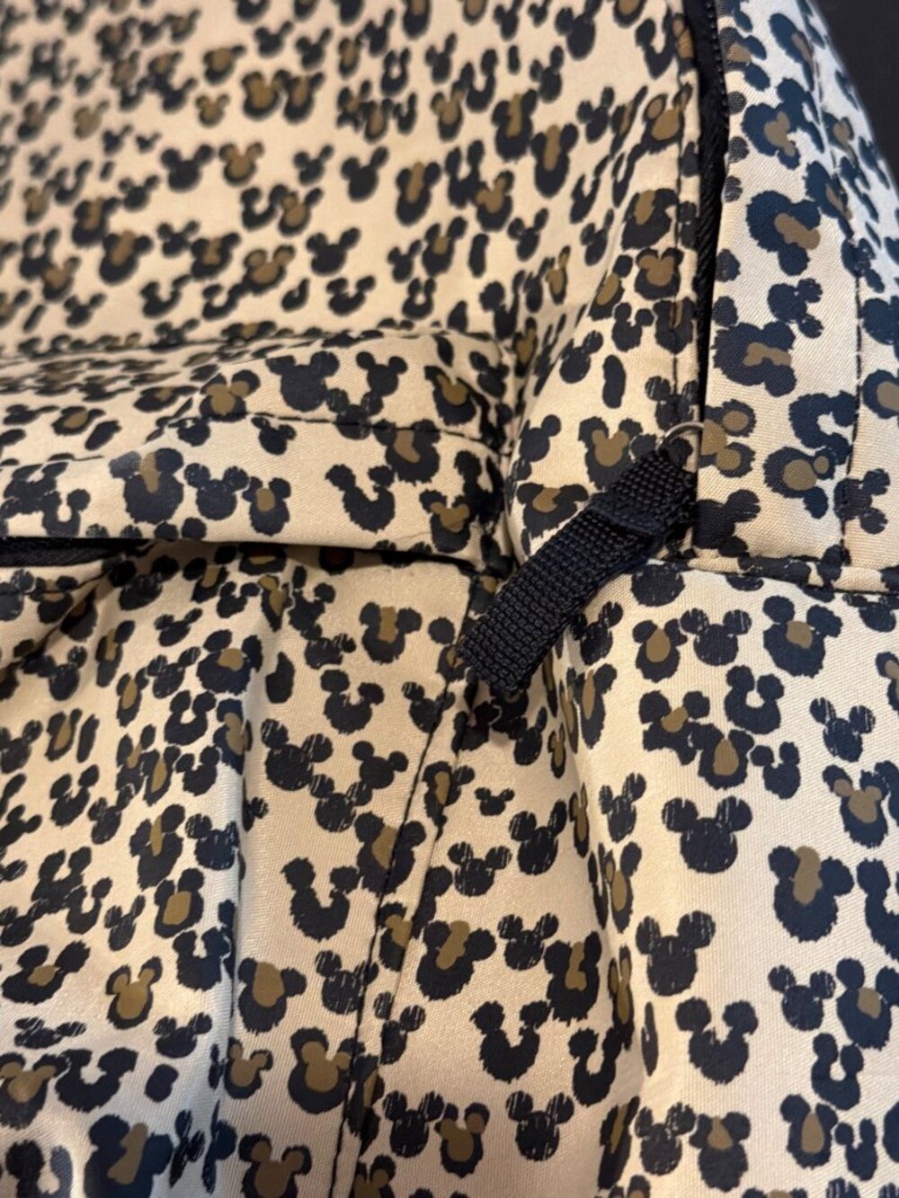 Disney Park Hidden Mickey Mouse Leopard Print Backpack Front Pocket Bookbag RARE - Picture 3 of 7